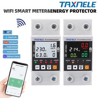 HGS TAXNELE TUYA เติมเงิน WiFi สมาร์ท Earth Leakage ป้องกันแรงดันไฟฟ้า Circuit Breaker Power kWh Met