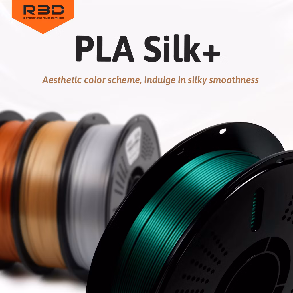เส้นพลาสติก Hi-Speed PLA Silk+ R3D ผิวสัมผัสสวยงามสะดุดตา มีความมันวาวสูง คล้ายโลหะจริง ความเร็วในก